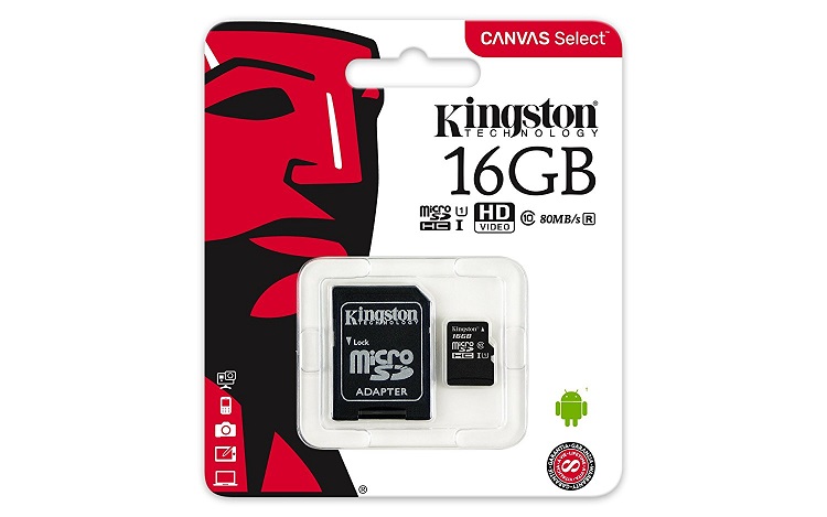 MICRO SD 16GB KINGSTON CON ADATTATORE / CANVAS SELECT HD - CLASSE 10